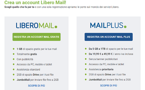 come creare account email su libero