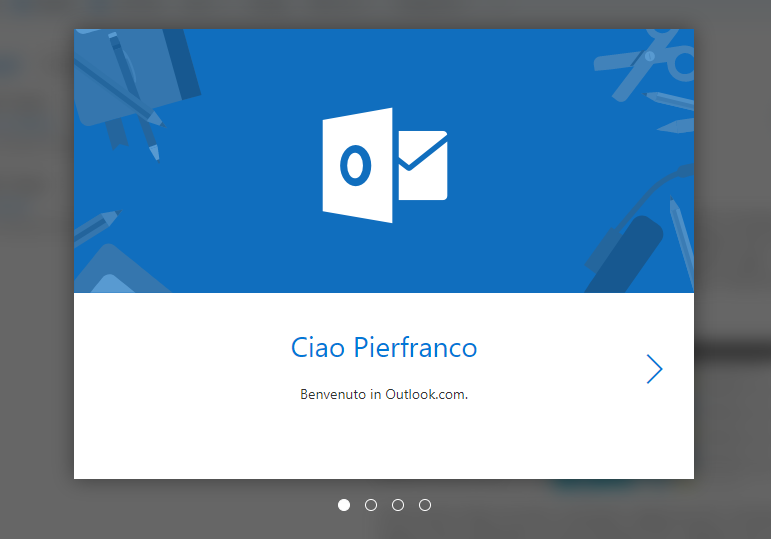 messaggio benvenuto hotmail