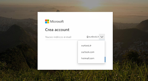 scelta account hotmail