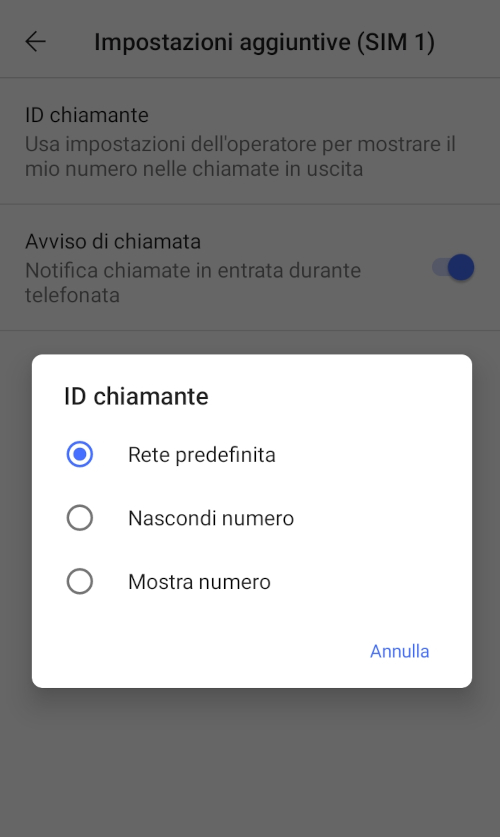 Come nascondere il numero di telefono su Android
